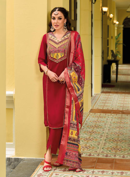Zeenat By Lady Leela Printed Designer Kurti With Bottom Dupatta
