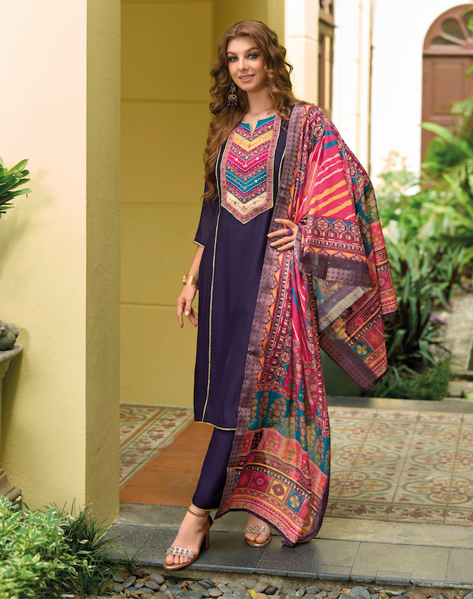 Zeenat By Lady Leela Printed Designer Kurti With Bottom Dupatta