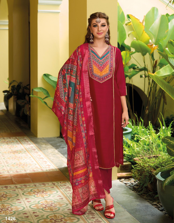 Zeenat By Lady Leela Printed Designer Kurti With Bottom Dupatta