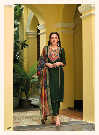 Zeenat By Lady Leela Printed Designer Kurti With Bottom Dupatta